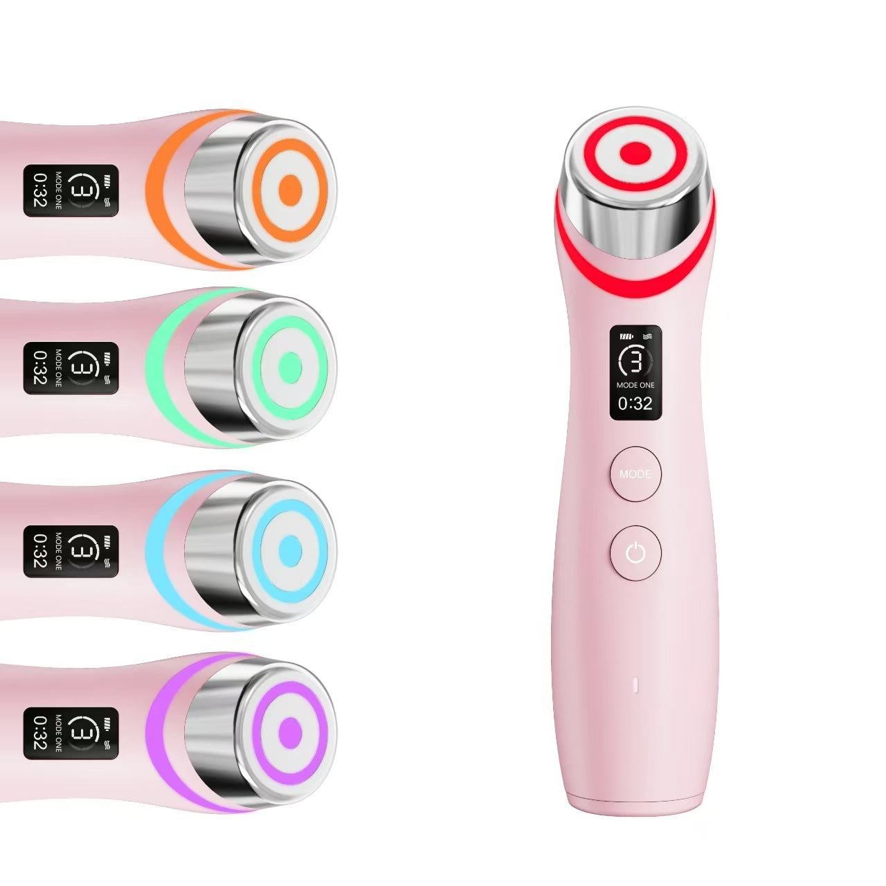 GlowSculpt™ - Multi-Color LED EMS Vibration Face Therapy Device