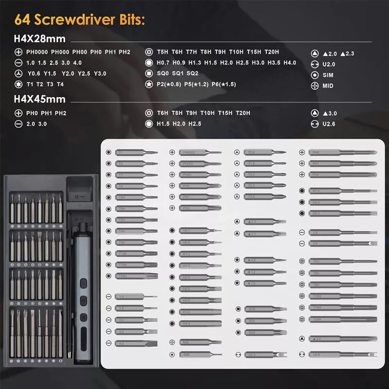 PrecisionPro™ - 68-In-1 Electric Screwdriver Kit