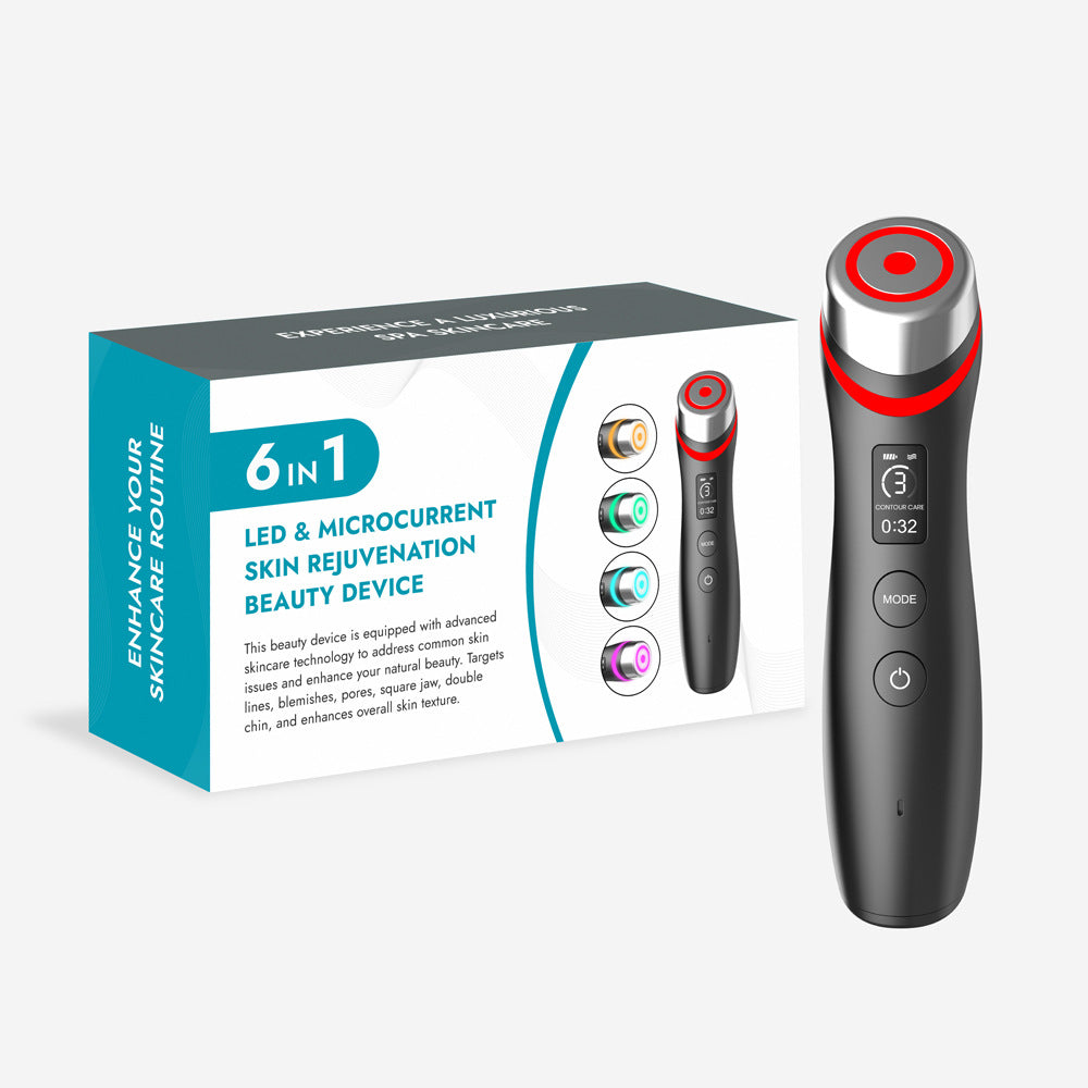 GlowSculpt™ - Multi-Color LED EMS Vibration Face Therapy Device