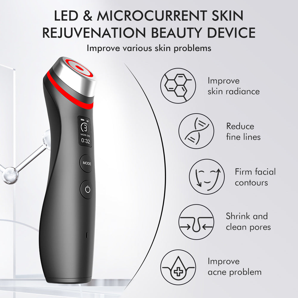 GlowSculpt™ - Multi-Color LED EMS Vibration Face Therapy Device