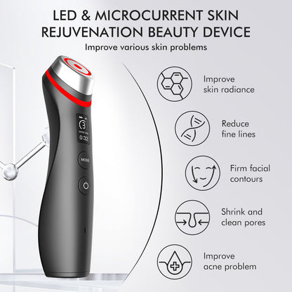 GlowSculpt™ - Multi-Color LED EMS Vibration Face Therapy Device