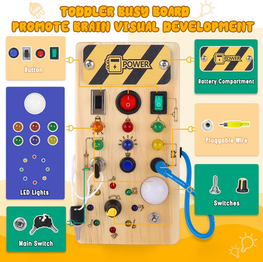 BrightPlay™ Montessori Board - Interactive LED Sensory Activity Toy