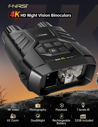 LunarHawk™ - 4K HD Night Vision Binoculars with Infrared