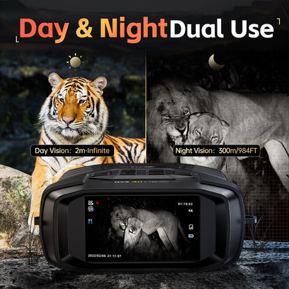 LunarHawk™ - 4K HD Night Vision Binoculars with Infrared