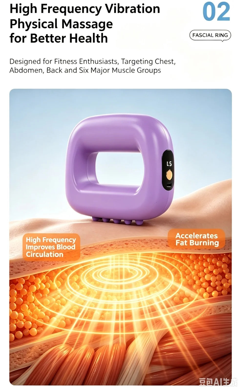 AddWin R10 Cordless Fascia Ring Massager