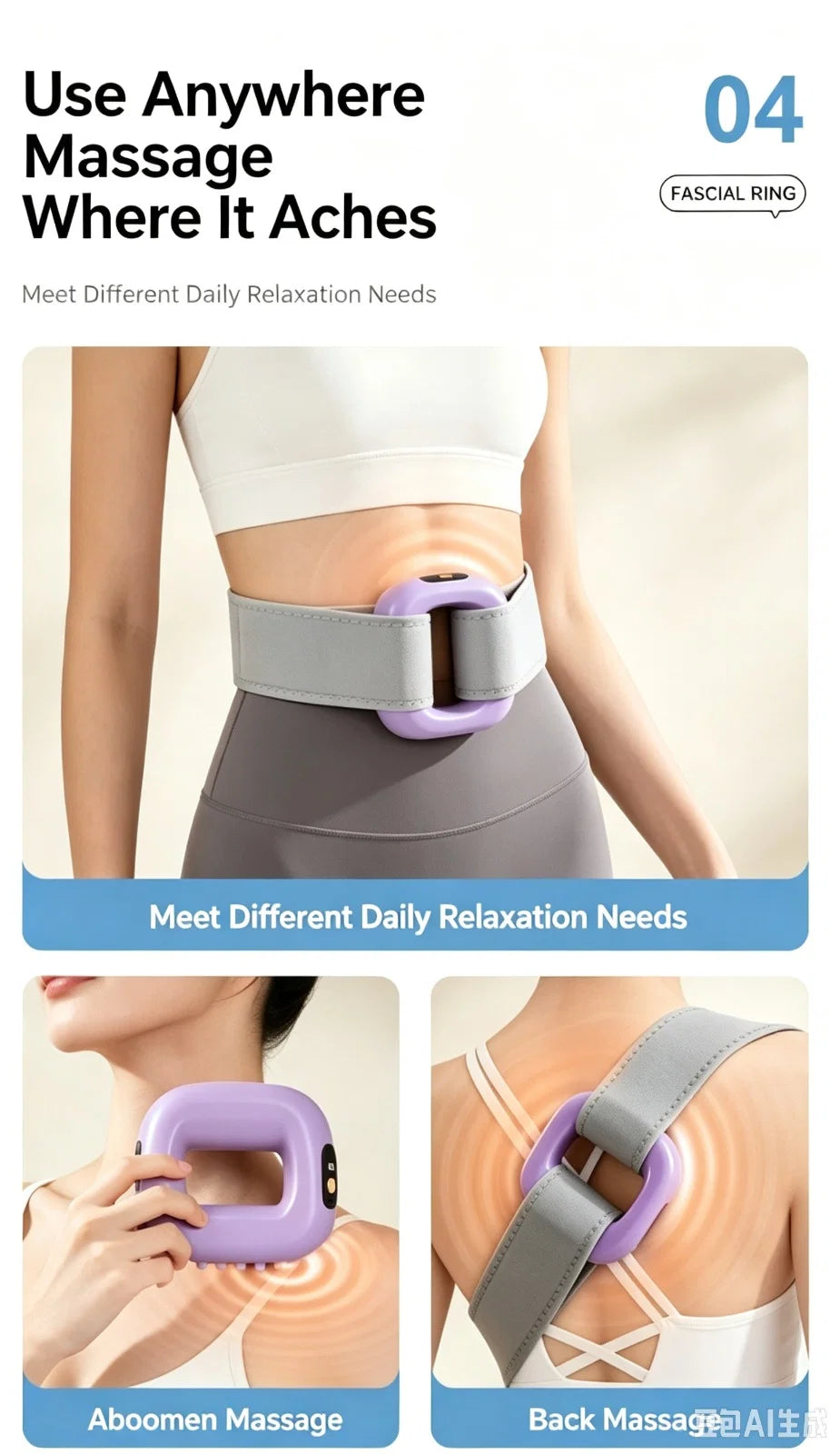 AddWin R10 Cordless Fascia Ring Massager
