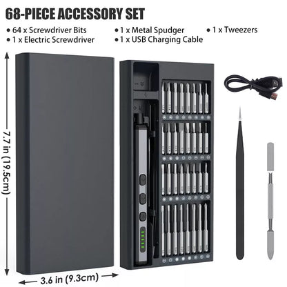 PrecisionPro™ - 68-In-1 Electric Screwdriver Kit